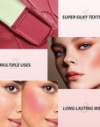 Blush Stick for Cheeks - Cream Makeup Blush Wand, Solid Moisturizer Stick for Cheeks Tint, Natural Blendable Waterproof Korean Matte Long-Lasting Smooth Blushes (#01 Shy Pink)