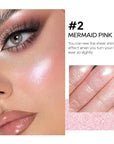 Baked Pink Highlighter Powder Palette, Makeup Highlighter Powder Mermaid Pink