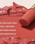 Oulac Moisturizing Shine Lipstick Red for Women - 2 in 1 Glossy Red Tinted Lip Balm, Hydrating Summer Lipstick for Dry Lips,Shine Juicy Finish Vegan 2.2g/0.07oz (16)