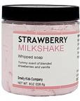 Smelly Kids Company Moisturizing Whipped Soap- Kid Friendly Cream Body Wash| Hand Wash| Shave Butter, For all skin types| No Sulfates, No Parabens, Cruelty-Free|8oz (Strawberry Milkshake))