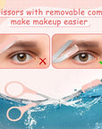 3 PCS Eyebrow Scissors with Comb for Women, Eyebrow Trimmer Scissors Stainless Steel Curved Eyebrow Razor Non Slip Finger Grips Face Hair Removal Tool Beauty Accessories for Men and Women