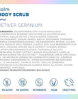 Seaweed Bath Co. Calm Body Scrub, Vetiver Geranium Scent, 6 Ounce, Sustainably Harvested Seaweed, Sea Kelp, Glycolic Acid