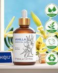 HIQILI 1 Fl Oz Vanilla Essential Oil, Undiluted Natural Strong Fragrance Add in Skin Perfume, Unscented Lotion, Candle Soap Making Scent, Relax at Home with Diffuse Warm Sweet Aroma
