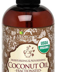 US Organic Fractionated Coconut MCT Oil (Liquid Coconut Oil), USDA Certified Organic, Non-GMO, Perfect for massage, carrier oil for DIY blends, Hair, Skin care. 100% Pure, Hexane-Free (8 oz)