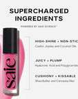 Saie Glossybounce - Hydrating Lip Gloss and Tinted Lip Oil Hybrid with Hyaluronic Acid & Jojoba Oil for Non-Sticky, Ultra-Shiny, Plump & Soft Lips - Everyday Makeup Essential - Splash (.17 oz)