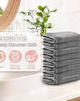 Nugilla Reusable Face Wash Cloths, 8 Pack Soft Microfiber Makeup Remover Towels for Women (Cool Grey)