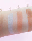 4 Colors Diamond Shimmering Powder, High Glossy Face Highlighter Eyeshadow
