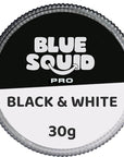 Blue Squid Face Paint Water Based Single Cake Professional Face & Body Paint - Water Activated, Kids Adults Face Painting for Costume, Halloween Makeup, Cosplay - Split Black & White Face Paint 30g