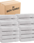 Arkwright Bath Towels Set of 4 - (Bulk Case of 24) Super Soft 100% Cotton, 600 GSM Quick Dry & Absorbent, Luxury Bathroom Essentials for Hotels, Spa, Hosts, and Vacation Rentals, Titanium Grey