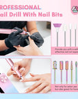 SAVILAND Portable Electric Nail Drill: 40000 RPM Rechargeable Electric Nail File for Acrylic Nails Professional with Ceramic Corn Head Nail Drill Bits for Nails Manicure Tools & Pedicure Kit Salon Use