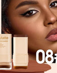 Foundation Stick, 2 in 1 Dual-Ended Eraser Contour Stick with Brush, Tinted Moisturizer, Beauty Balm Skin Tint, Concealer Foundation Sticks for Face Makeup, Sheer to Medium Coverage, Dewy Finish (#08)