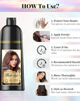 Hair Dye Shampoo 3-in-1 Vegan Color for Gray Hair - Ammonia-Free for Men & Women – Beard & Hair Coloring – Instant Gray Coverage Champú Para Canas Mujer & Hombre (COPPER BROWN)