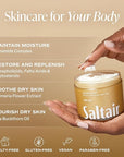 Saltair Multi-Lipid Body Butter - Rich, Nourishing Golden Hour Hydrating Body Cream with Ceramide Complex, Coconut Oil, Shea Butter, and Sea Buckthorn. Deep Moisturizing Dry Skin Care. 10oz Jar