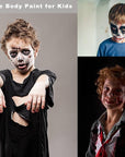 MEICOLY 3PCS Black White Light Grey Face Body Paint Stick,Halloween Zombie Skeleton Makeup Face Paint,Clown White Makeup SFX Cosplay for Adults and Kids,Eye Black Stick for Baseball & Softball