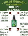 USDA Organic Colon Cleanse Liquid Drops. Vegan, Kosher Colon Cleanser & Detox Supplement with 10+ Super Gentle Herbal Ingredients Including Organic Cascara Sagrada Bark and Organic Yellow Dock Root