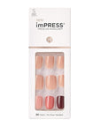 KISS imPRESS No Glue Mani Press On Nails, Design, 'Before Sunset', Multicolor, Short Size, Squoval Shape, Includes 30 Nails, Prep Pad, Instructions Sheet, 1 Manicure Stick, 1 Mini File