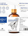 HIQILI Sandalwood Essential Oils 1 Fl Oz, 100% Pure Natural Therapeutic Grade for Skin, Diffuser, Perfume, Candle Soap Making, Includes Premium Quality Glass Dropper