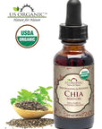 US Organic Chia Seed Oil, Certified Organic, Pure & Natural, Cold Pressed Virgin, Unrefined, Sourced from Paraguay, in Amber Glass Bottle w/Glass Eyedropper (1 oz (30 ml))
