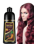 Red Hair Dye Shampoo, Instant Hair Color Shampoo, Natural Red Hair Dye, Covers Gray in Minutes, Long Lasting Burgundy Hair Dye, Champu Para Canas, 16.90 Fl Oz