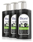 Bioré Deep Pore Charcoal Face Wash, Daily Facial Cleanser for Dirt & Makeup Removal, for Oily Skin, 6.77 Oz, Pack of 3