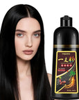 Fvquhvo Black Hair Dye Shampoo, Hair Color Shampoo for Women Men, Covers Gray in Minutes, Long Lasting Black Hair Shampoo, Champu Para Canas, Easy to Use 16.90 Fl Oz