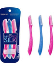 Schick Hydro Silk Touch-Up Dermaplaning Tool with Precision Cover, 3ct | Dermaplane Razor, Face Razors for Women, Peach Fuzz Remover