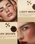 2 Colors Freckle Stamp Pen, Natural Like Freckle #Light&Dark Brown
