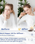 HIQILI Black Pepper Essential Oil for Aromatherapy & Diffuser - Natural Spicy & Warming Scent - Therapeutic Grade - 3.38 Fl Oz
