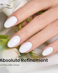 Beetles White Gel Nail Polish,15ml French UV Nail Polish Soak Off Nail Art Manicure Salon DIY Design Home Snowdrop Gift for Woman Colorful Bottle Gel