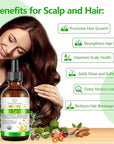 Rosemary & Castor Hair Growth Oil – USDA Certified Organic Cold Pressed Blend Castor oil for Thicker, Fuller Hair, Soothe Itchy Scalp & Repair Damaged Hair – 4 fl oz