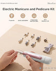 MelodySusie Professional Manicure Pedicure Kit,8-in-1 Electric Nail Drill Set with 5 Speeds,Rechargeable Cordless E-File with 360° LED Light,Perfect Hand Foot Care Trimmer Polish Tools - PC760G