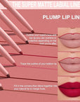 evpct Ruby Red Matte Creamy Retractable Lip Liner Pencils for Shaping & Sculpting Lips, Lip Pencils for Women Long Lasting Waterproof Rich Lip Colors Liner Crayon Lipstick delineador de labios 07