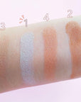 4 Colors Diamond Shimmering Powder, High Glossy Face Highlighter Eyeshadow