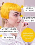 FOUR REASONS Color Mask INTENSE- Yellow – (27 Colors) Intensive Toning Treatment - Color Depositing Conditioner – Semi Permanent Hair Dye for Lightened and Colored Hair– 100% Vegan, 6.76 fl oz