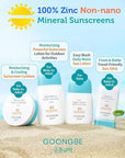 GOONGBE Sun Lotion SPF 40 & Moisture Sun Cushion SPF 50-100% Zinc Oxide Mineral Sunscreen - Vegan Reef-Safe for Babies Kids Adults - Korean Skincare, 2.82oz & Cushion 0.81oz