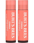 Burt's Bees Lip Tint Balm with Long Lasting 2 in 1 Duo Tinted Balm Formula, Color Infused with Deeply Hydrating Shea Butter for a Natural Looking Buildable Finish, Raspberry Zinnia (2-Pack)