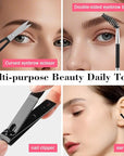 Tweezers Set, Hyxhappy 9 pcs Professional Stainless Steel Tweezer Kit for Women Facial Hair, Precision Plucke Tweezers with Luxurious Travel Case for Ingrown Hair Removal