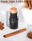 Organic Tint Tube, 100% Natural Vegan Gluten-Free Cream Bronzer Multi-Stick, Made in USA, Brandy