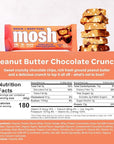 MOSH Peanut Butter Chocolate Keto Protein Bars, High Fiber, Low Carb, Gluten Free, High Protein, Brain Healthy Snack, 12 Count