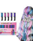 New Hair Chalk Comb Temporary Hair Color Dye for Girls Kids with Light Color Hair, Washable Hair Chalk for Girls Age 4 5 6 7 8 9 10 Birthday Cosplay DIY Chrldren's Days(Blue & Pink & Purple)