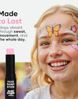Blue Squid PRO Pastel Pink Face Paint Stick - Waterproof Body Paint for Adults & Kids Pink Eye Black Baseball, Eyeblack Softball -Hypoallergenic TwistUp NonToxic Makeup Stick for Cosplay, Sports & SFX