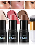 Highlighter Stick Cream Blush Stick Bronzer Contour Stick Beginner-Set B