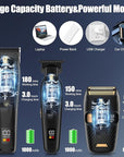 Professional Hair Clippers for Man,Hair Clippers Electric Shavers Razor T-Blade Hair Trimmer, 3 in 1 Cordless Barber Trimmer Bald Shavers LED Display Gifts