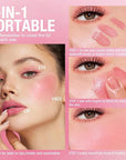 Cooling Water Jelly Tint Blush,4 Colors Multi-Use Tint Stick