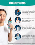 GuruNanda CocoMint Oil Pulling Mouthwash for Complete Oral Hygiene, 7 Essential Oils & Vitamins for Happy Teeth & Gums & Fresh Breath, Alcohol-Free, 6X8 oz