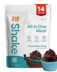 310 Nutrition All-In-One Meal Replacement Shake Powder - Plant-Based Protein Smoothie Blend w/High Fiber, Probiotics & Adaptogens - Low Carb, Vegan, Keto & Paleo Friendly - Chocolate Icing - 14 Srv