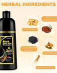 Black Hair Dye Shampoo 3 in 1 for Gray Hair Coverage, Hair Color Shampoo for Women Men, Herbal Ingredients Champu Para Pintar el Cabello (16.9 Oz)