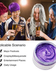 Purple Hair Color WAX 4.23 oz, Instant Hair Dye Wax, Natural Temporary Hair Color for Men and Women, Party, Daily Use, Cosplay
