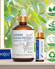 HIQILI Lemon Eucalyptus Oil, for Spary, Diffuser, Indoors, Outdoors, Garden, Yard, 100% Pure Natural - 3.38 Fl Oz