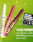 3 Colors Fat Lip Oil, Click Slick Moisturizing and Long-lasting Lip Balm, Non-stick and High Pigment Lip Glow Oil, Lightweight Lip Plumper with Coconut Oil Makeup (Set C)